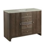 Gracyn 48IN Single Vanity Sable w/ 3 CM Victorian Silver Quartz Top