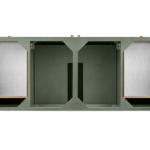 Chicago 60IN Single Vanity Smokey Celadon w/ Single Hole 3CM White Zeus Silestone Top & Backsplash