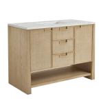 Solene 48IN Single Vanity Seaside Oak w/ 3 CM Ethereal Noctis Quartz Top