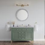 Chicago 48IN Single Vanity Smokey Celadon w/ 3 CM Carrara Marble Top