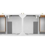 Chicago 60IN Double Vanity Glossy White w/ 3 CM Eternal Jasmine Pearl Silestone Top