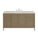 Chicago 60IN Single Vanity Walnut Whisper w/ 3 CM Lime Delight Silestone Top