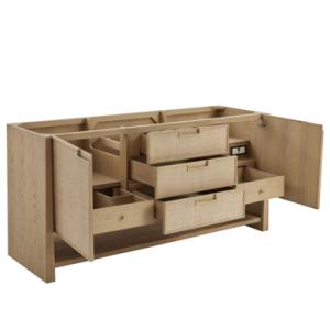 Solene 72IN Double Vanity Seaside Oak w/ 3 CM Parisien Bleu Quartz Top