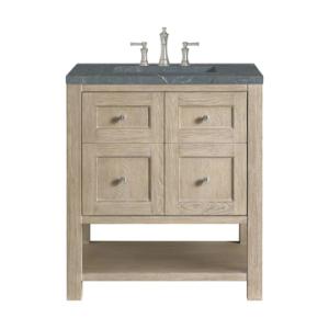 Breckenridge 30IN Single Vanity Whitewashed Oak w/ 3 CM Parisien Bleu Silestone Top