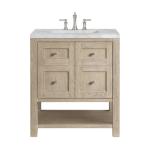 Breckenridge 30IN Single Vanity Whitewashed Oak w/ 3 CM Victorian Silver Silestone Top
