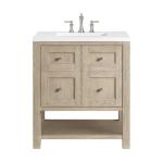 Breckenridge 30IN Single Vanity Whitewashed Oak w/ 3 CM White Zeus Silestone Top