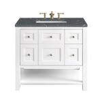 Breckenridge 36IN Single Vanity Bright White w/ 3 CM Parisien Bleu Top