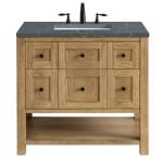 Breckenridge 36IN Single Vanity Light Natural Oak w/ 3 CM Parisien Bleu Top