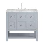 Breckenridge 36IN Single Vanity Serenity Blue w/ 3 CM Carrara Marble Top