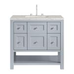 Breckenridge 36IN Single Vanity Serenity Blue w/ 3 CM Eternal Jasmine Pearl Quartz Top