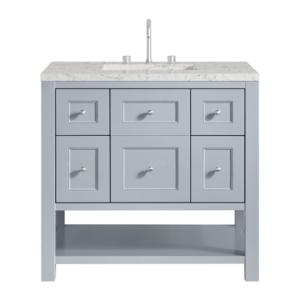 Breckenridge 36IN Single Vanity Serenity Blue w/ 3 CM Eternal Jasmine Pearl Quartz Top