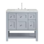 Breckenridge 36IN Single Vanity Serenity Blue w/ 3 CM Ethereal Noctis Quartz Top