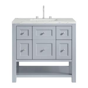 Breckenridge 36IN Single Vanity Serenity Blue w/ 3 CM Ethereal Noctis Quartz Top