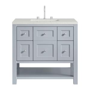 Breckenridge 36IN Single Vanity Serenity Blue w/ 3 CM Lime Delight Quartz Top