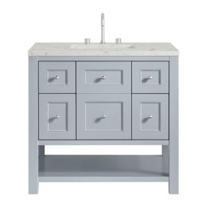 Breckenridge 36IN Single Vanity Serenity Blue w/ 3 CM Victorian Silver Quartz Top