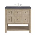 Breckenridge 36IN Single Vanity Whitewashed Oak w/ 3 CM Charcoal Soapstone Silestone Top