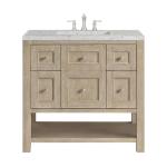 Breckenridge 36IN Single Vanity Whitewashed Oak w/ 3 CM Eternal Jasmine Pearl Silestone Top