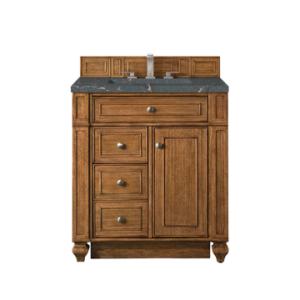 Bristol 30IN Single Vanity Saddle Brown w/ 3 CM Parisien Bleu Silestone Top