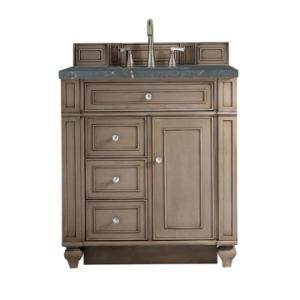 Bristol 30IN Single Vanity Whitewashed Walnut w/ 3 CM Parisien Bleu Silestone Top
