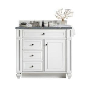 Bristol 36IN Single Vanity Bright White w/ 3 CM Parisien Bleu Silestone Top