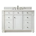 Bristol 48IN Single Vanity Bright White w/ 3 CM White Zeus Silestone Top