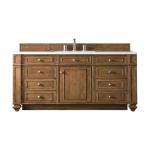Bristol 48IN Single Vanity Saddle Brown w/ 3 CM White Zeus Silestone Top