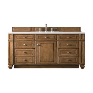 Bristol 48IN Single Vanity Saddle Brown w/ 3 CM White Zeus Silestone Top