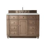 Bristol 48IN Single Vanity Whitewashed Walnut w/ 3 CM Lime Delight Silestone Top