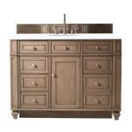 Bristol 48IN Single Vanity Whitewashed Walnut w/ 3 CM White Zeus Silestone Top