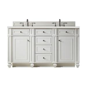 Bristol 60IN Double Vanity Bright White w/ 3 CM Lime Delight Silestone Top