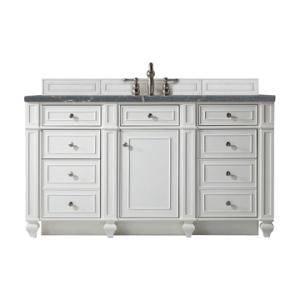 Bristol 60IN Single Vanity Bright White w/ 3 CM Parisien Bleu Silestone Top