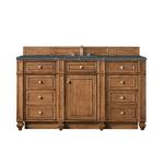 Bristol 60IN Single Vanity Saddle Brown w/ 3 CM Parisien Bleu Silestone Top
