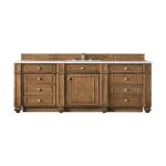 Bristol 60IN Single Vanity Saddle Brown w/ 3 CM White Zeus Silestone Top