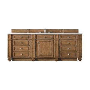Bristol 60IN Single Vanity Saddle Brown w/ 3 CM White Zeus Silestone Top