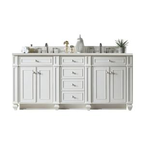 Bristol 72IN Double Vanity Bright White w/ 3 CM Lime Delight Silestone Top