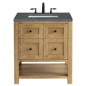 Breckenridge 30IN Single Vanity Light Natural Oak w/ 3 CM Parisien Bleu Top