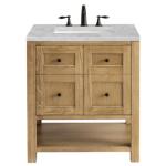 Breckenridge 30IN Single Vanity Light Natural Oak w/ 3 CM Victorian Silver Top