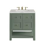 Breckenridge 30IN Single Vanity Smokey Celadon w/ 3 CM Victorian Silver Top