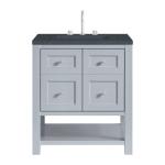 Breckenridge 30IN Single Vanity Serenity Blue w/ 3 CM Charcoal Soapstone Quartz Top