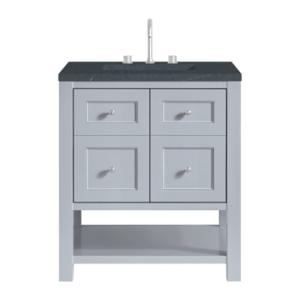 Breckenridge 30IN Single Vanity Serenity Blue w/ 3 CM Charcoal Soapstone Quartz Top