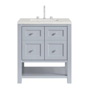 Breckenridge 30IN Single Vanity Serenity Blue w/ 3 CM Eternal Jasmine Pearl Quartz Top