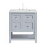 Breckenridge 30IN Single Vanity Serenity Blue w/ 3 CM Ethereal Noctis Quartz Top