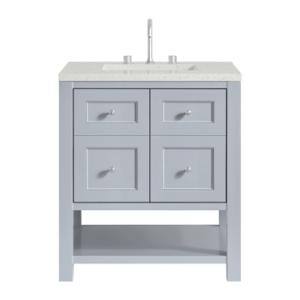 Breckenridge 30IN Single Vanity Serenity Blue w/ 3 CM Lime Delight Quartz Top