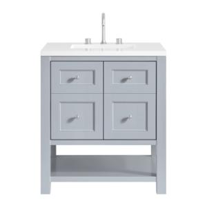 Breckenridge 30IN Single Vanity Serenity Blue w/ 3 CM White Zeus Quartz Top