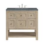 Breckenridge 36IN Single Vanity Whitewashed Oak w/ 3 CM Parisien Bleu Silestone Top