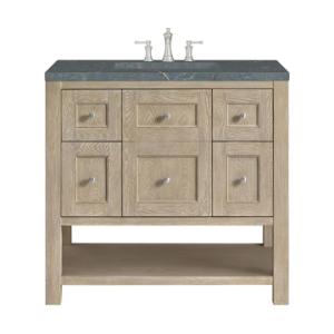 Breckenridge 36IN Single Vanity Whitewashed Oak w/ 3 CM Parisien Bleu Silestone Top