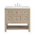 Breckenridge 36IN Single Vanity Whitewashed Oak w/ 3 CM White Zeus Silestone Top