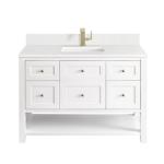 Breckenridge 48IN Single Vanity Bright White w/ Single Hole 3 CM White Zeus Top & Backsplash