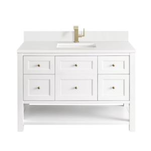 Breckenridge 48IN Single Vanity Bright White w/ Single Hole 3 CM White Zeus Top & Backsplash