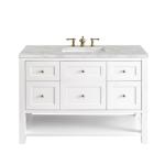 Breckenridge 48IN Single Vanity Bright White w/ 3 CM Victorian Silver Top